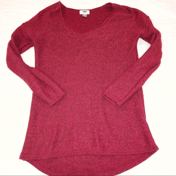 Old Navy Extra Small cranberry color hi lo sweater - Picture 1 of 4